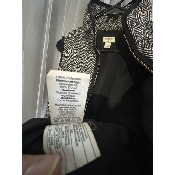 J Crew (S) Down Filled Vest Black Tan Puffer Double Zipper Women’s Size Small - Picture 10 of 15